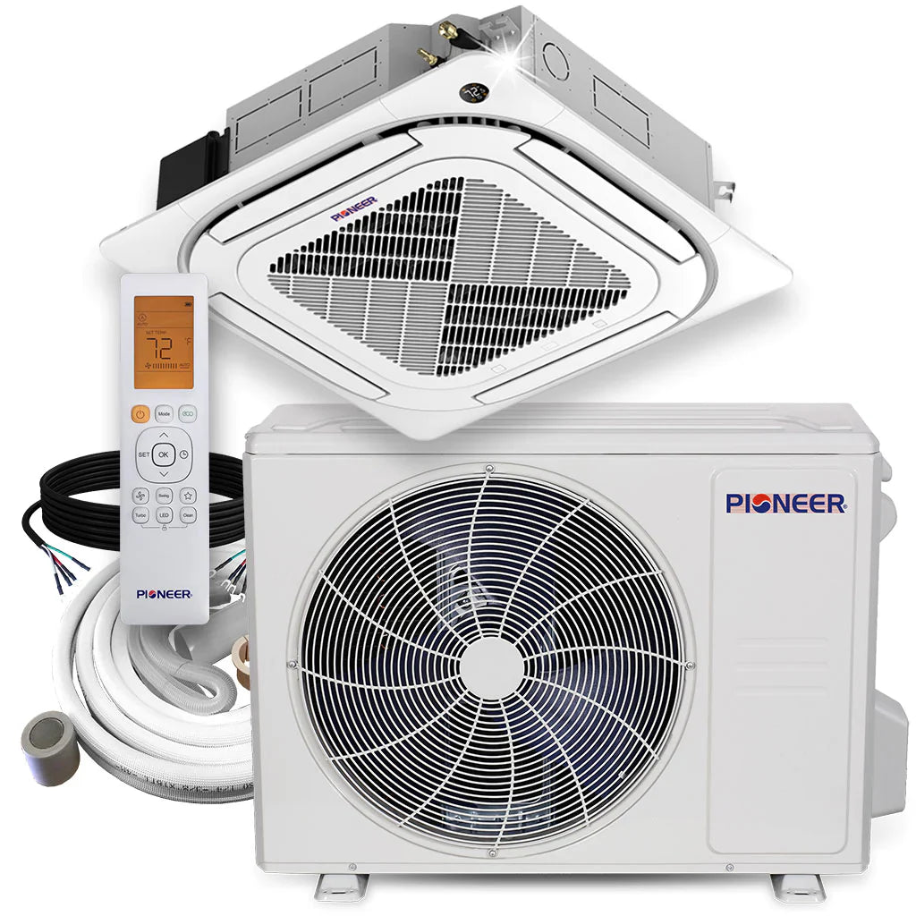 24,000 BTU 20.7 SEER 8-Way Slim Cassette Mini-Split Air Conditioner Heat Pump System C434