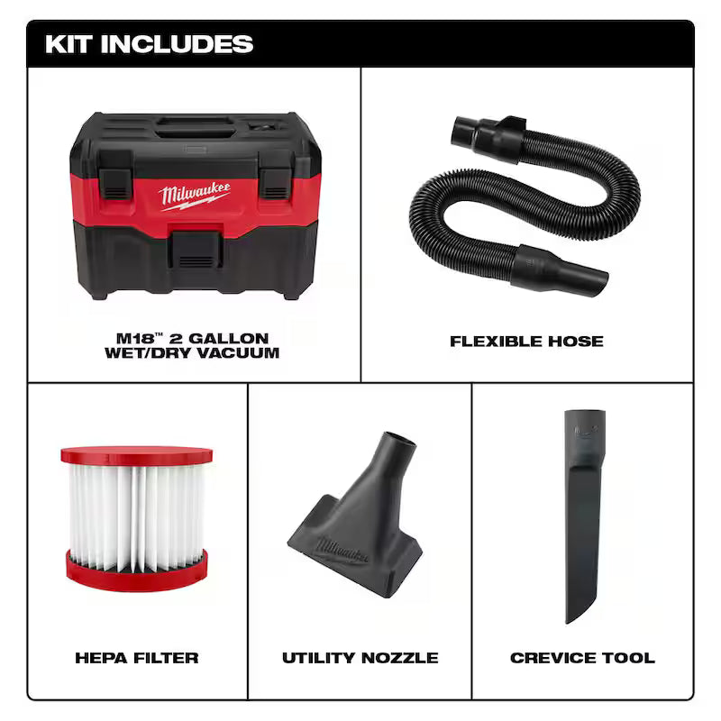 18-Volt Cordless Wet/Dry Vacuum with Utility Nozzle Kit Y964