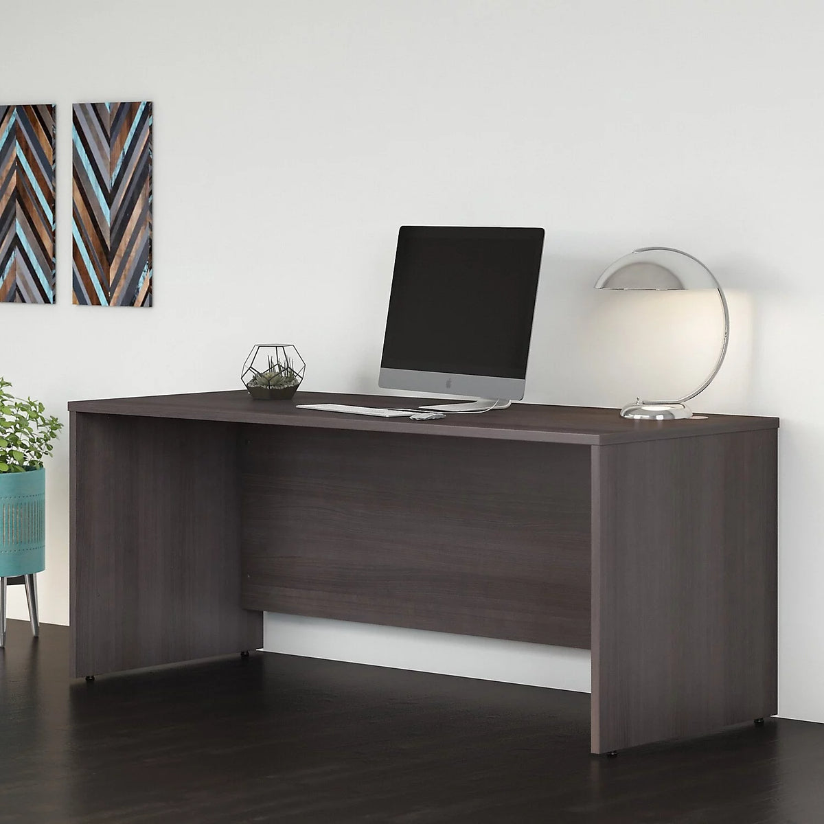 72W x 30D Office Desk in Storm Gray Engineered Wood V85683