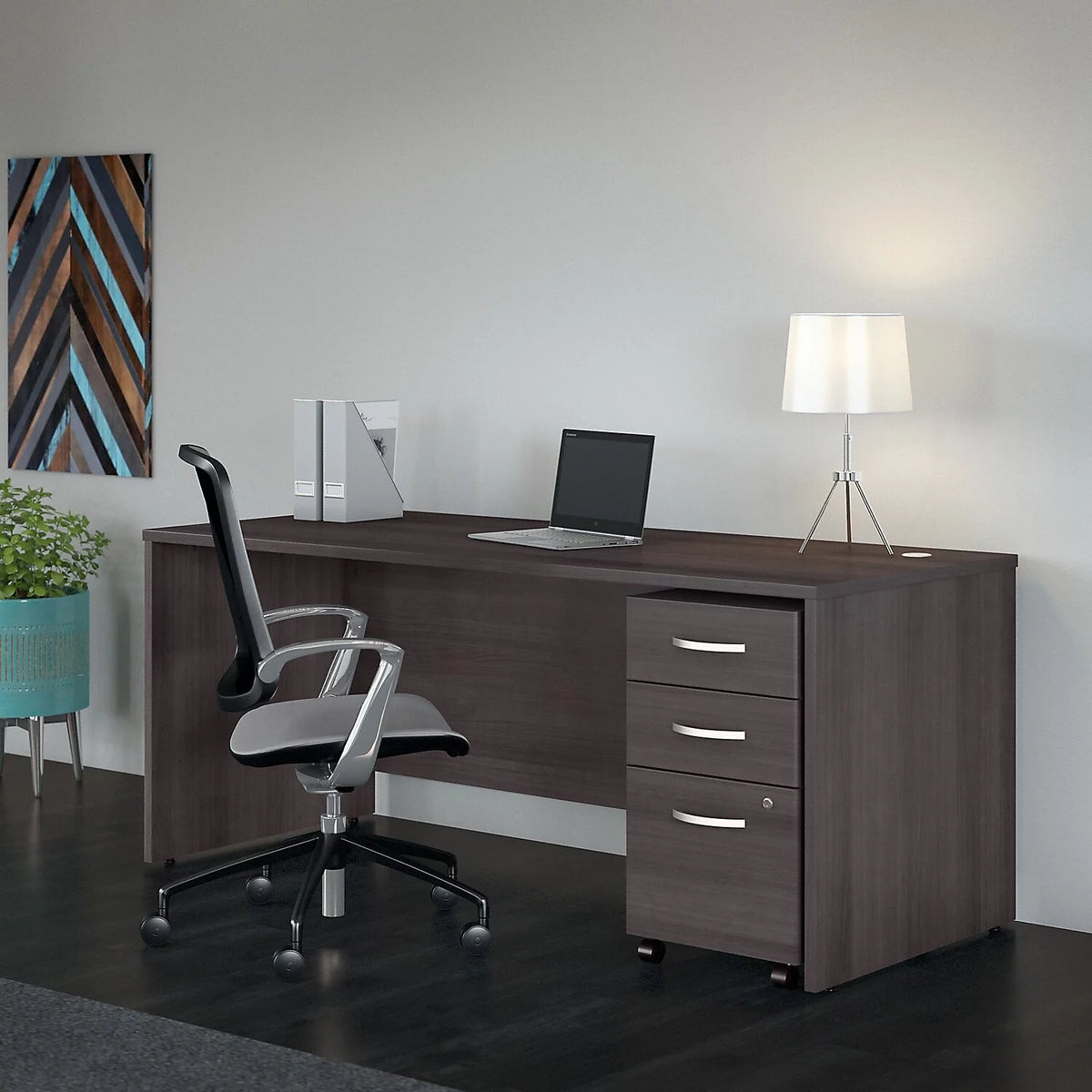 72W x 30D Office Desk in Storm Gray Engineered Wood V85683