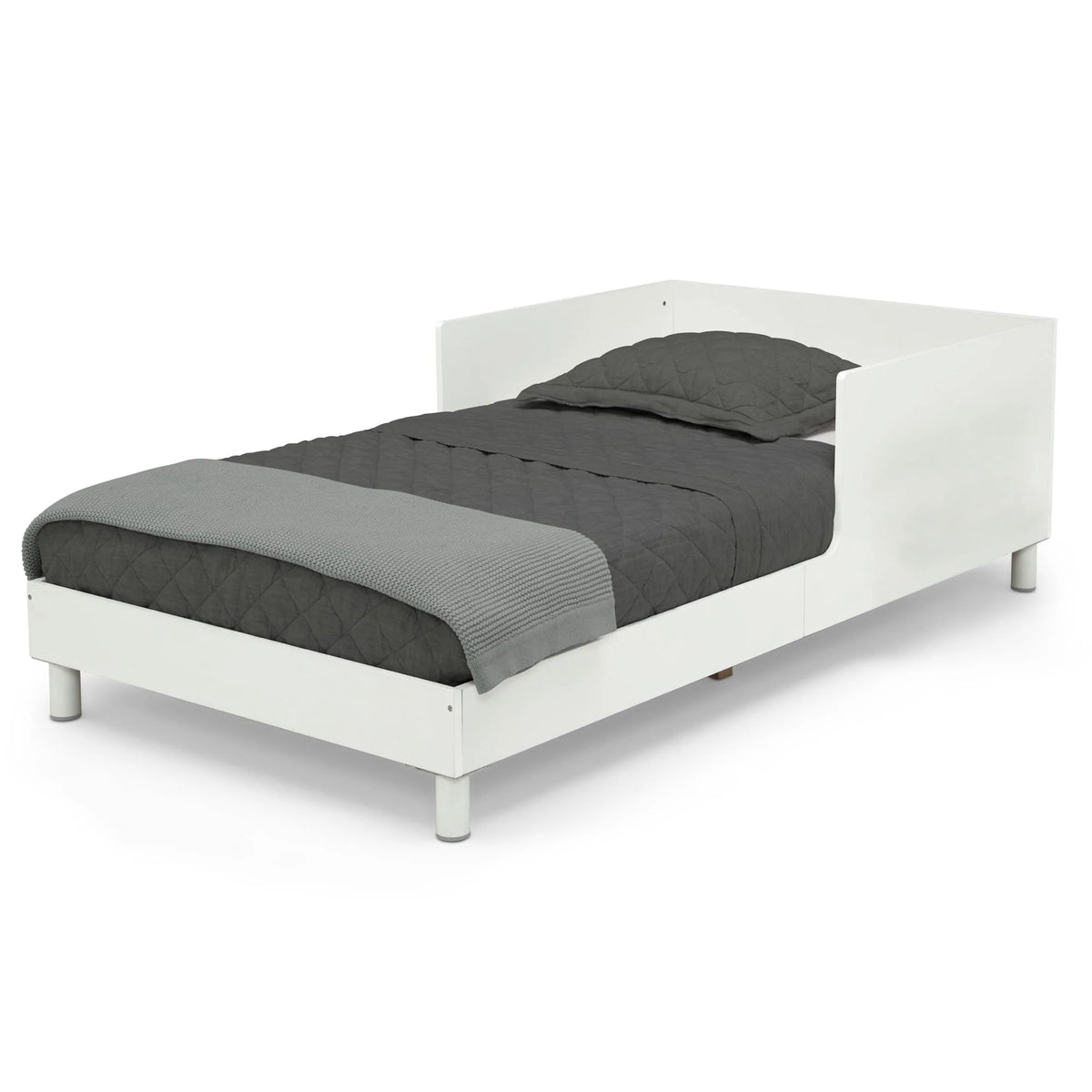 White Toddler Bed with Interchangeable Shelf E456984