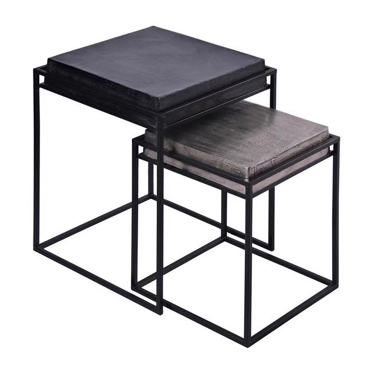Metal Nested Square Side Tables Set of 2 R550