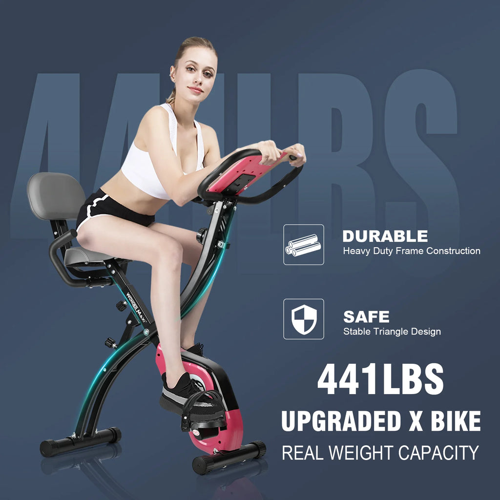 White Magnetic Folding Exercise Bike I52171