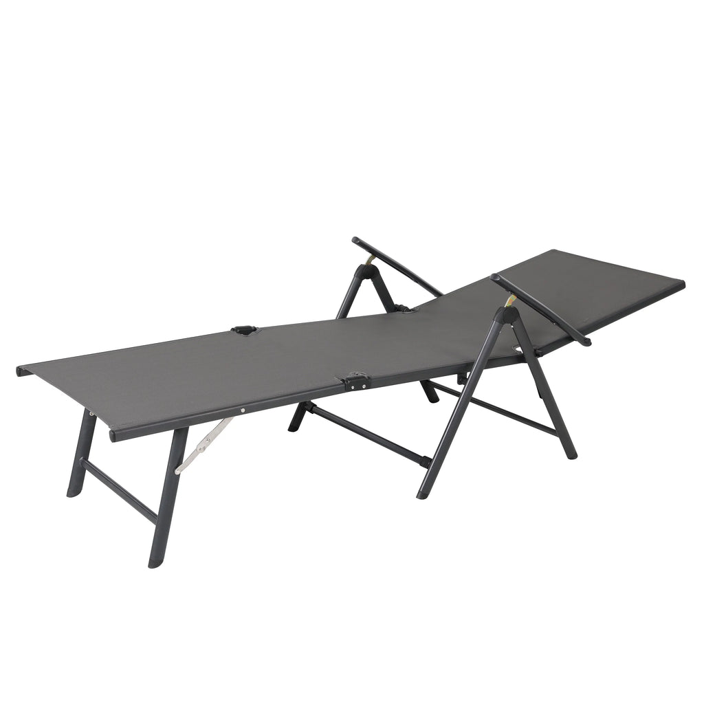 Outdoor Textilene Mesh Single Chaise Lounge Grey R14064