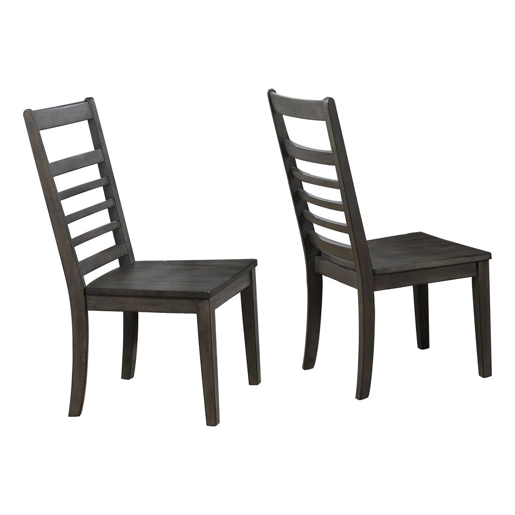 Set of 2 Gray Solid Oak Wood Dining Chair M891