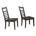 Set of 2 Gray Solid Oak Wood Dining Chair M891