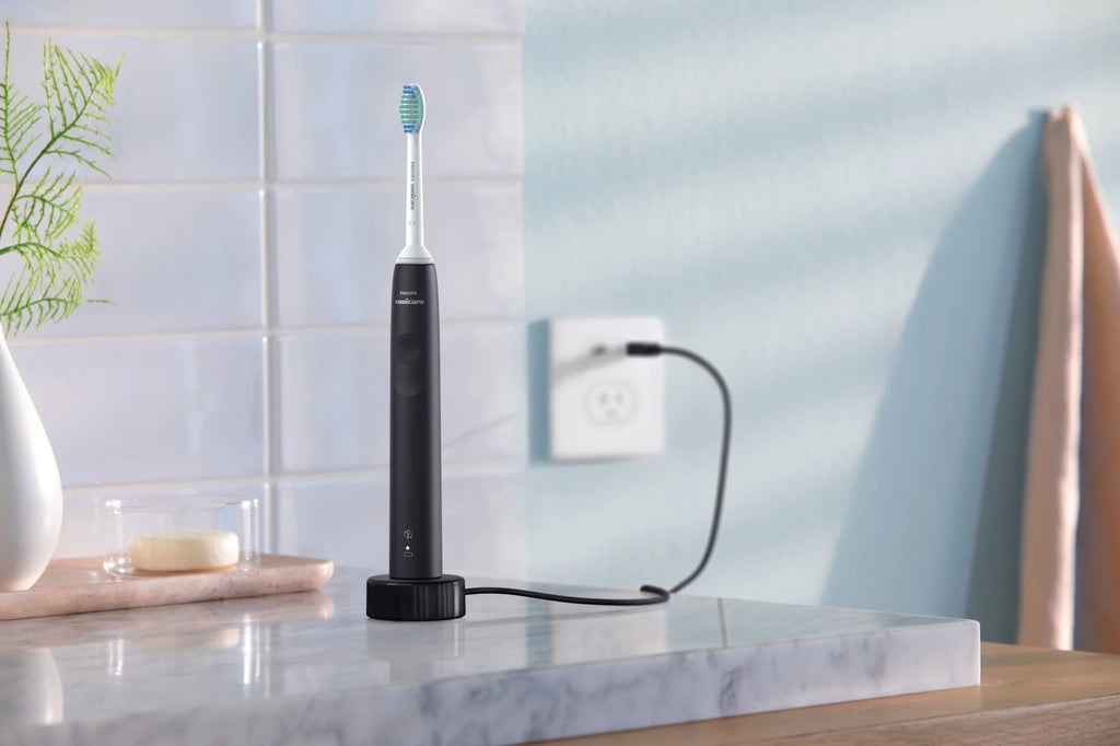 Rechargeable Electric Toothbrush with Pressure Sensor, Black H98507