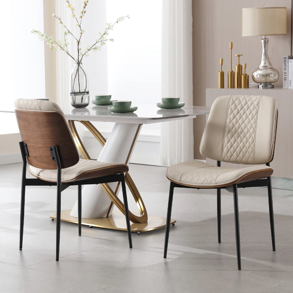 Mid Century Modern Faux Leather Dining Chairs Set of 2 K275224