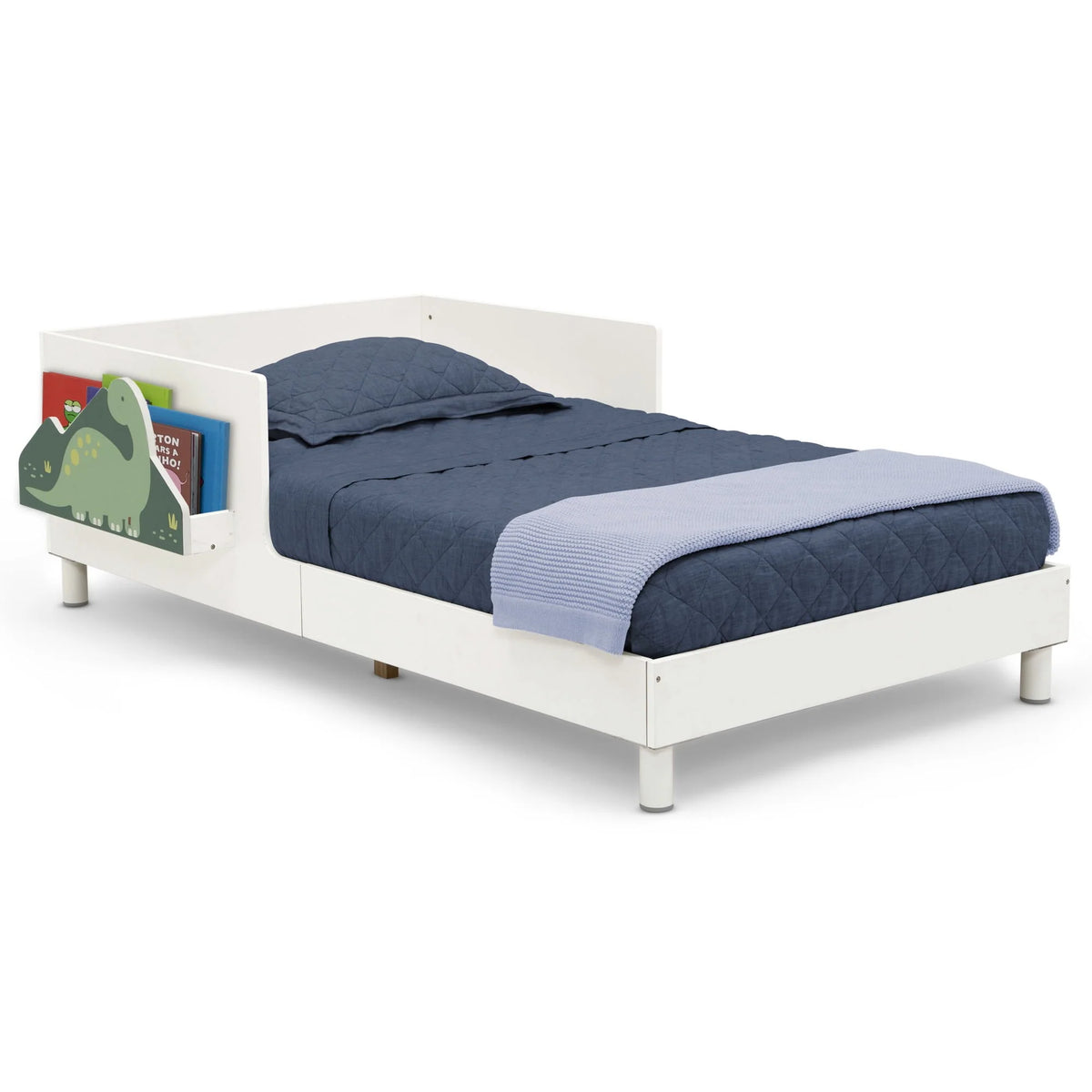 White Toddler Bed with Interchangeable Shelf E456984