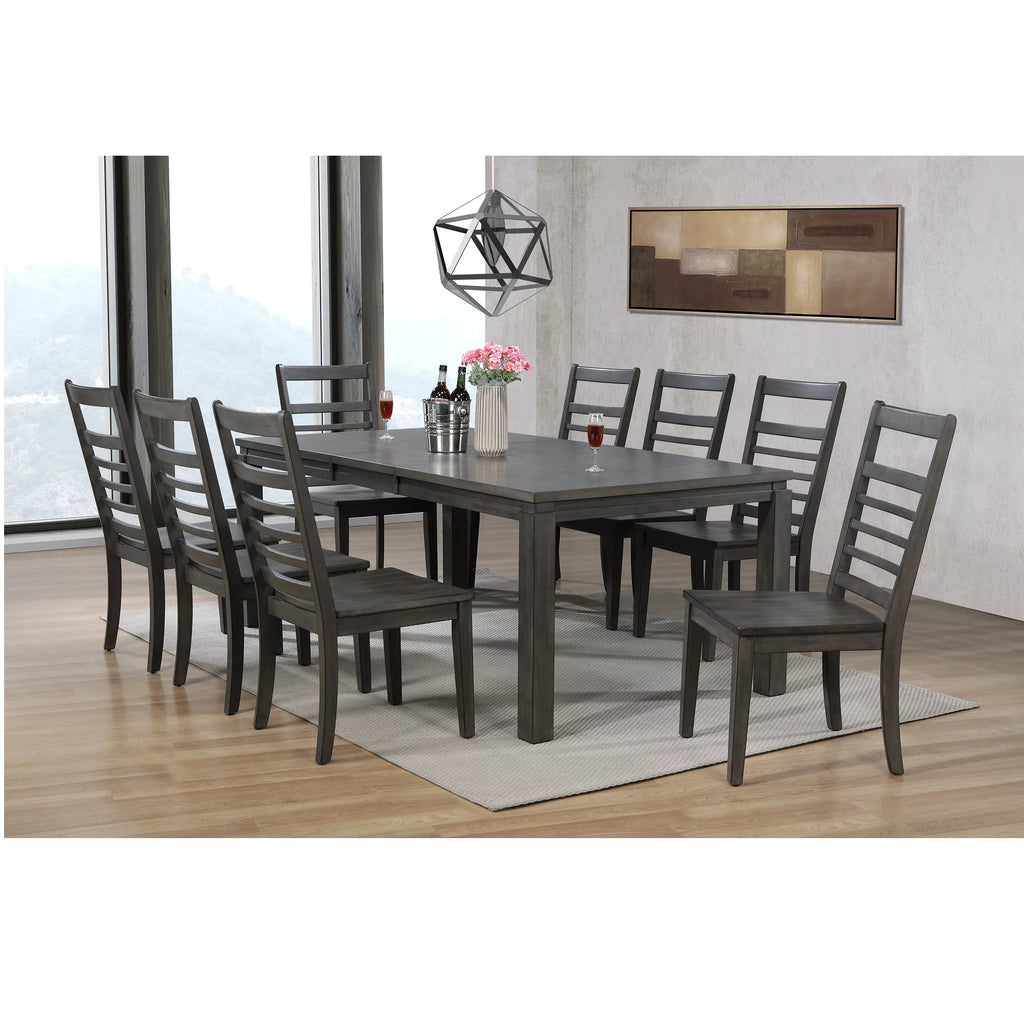 Set of 2 Gray Solid Oak Wood Dining Chair M891