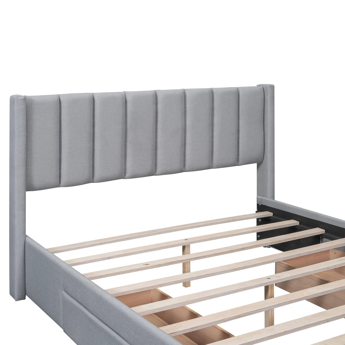 Queen Size Upholstery Platform Bed with Three Storage Drawers G94010