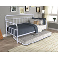 White Twin Metal Frame Daybed with Trundle R419