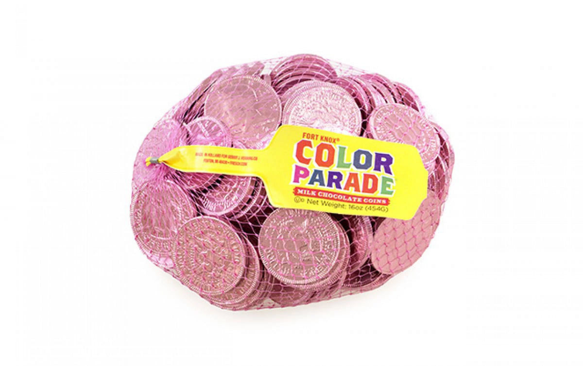 Milk Chocolate 1.5-inch Coins Pink Foil 1 LB H57620