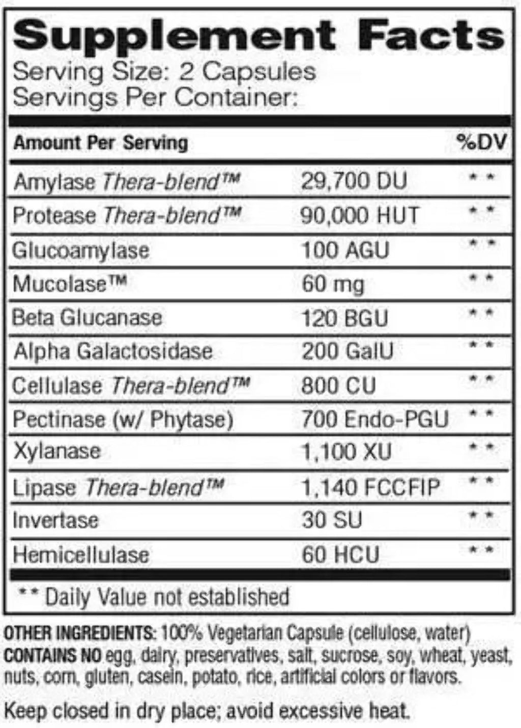 Non-Drowsy Enzyme Support 96 Capsules E69238