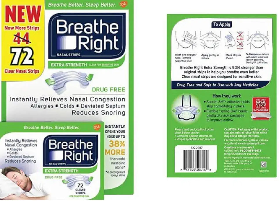 Drug-Free Nasal Strips 72 Count U648