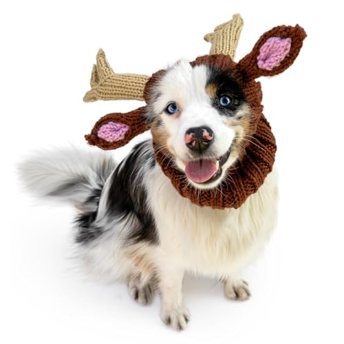Knit Deer Antler Snood Wrap for Pets B27183