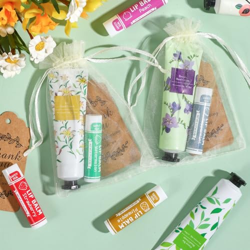 Hand Cream and Lip Balm Set with Organza Bag C56390