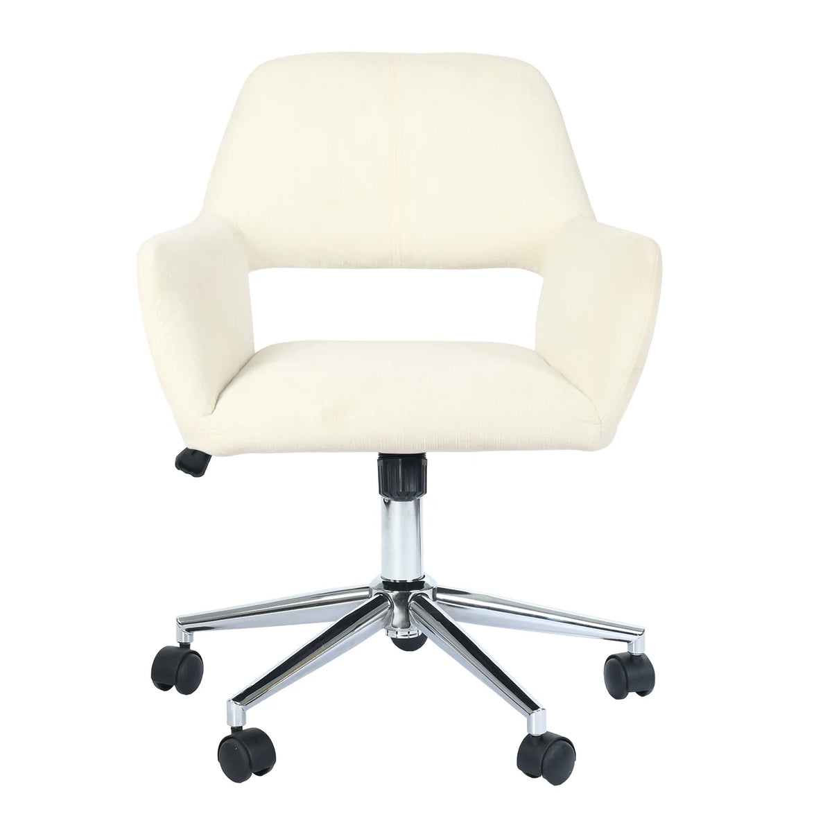 Cream Beige Fabric Swivel Office Chair U2989