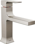 Brushed Nickel 1 Hole Bathroom Faucet with Push-Pop Drain W585031