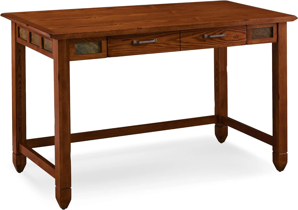 Oak And Slate Laptop Desk With Drop Front Keyboard Drawer K538