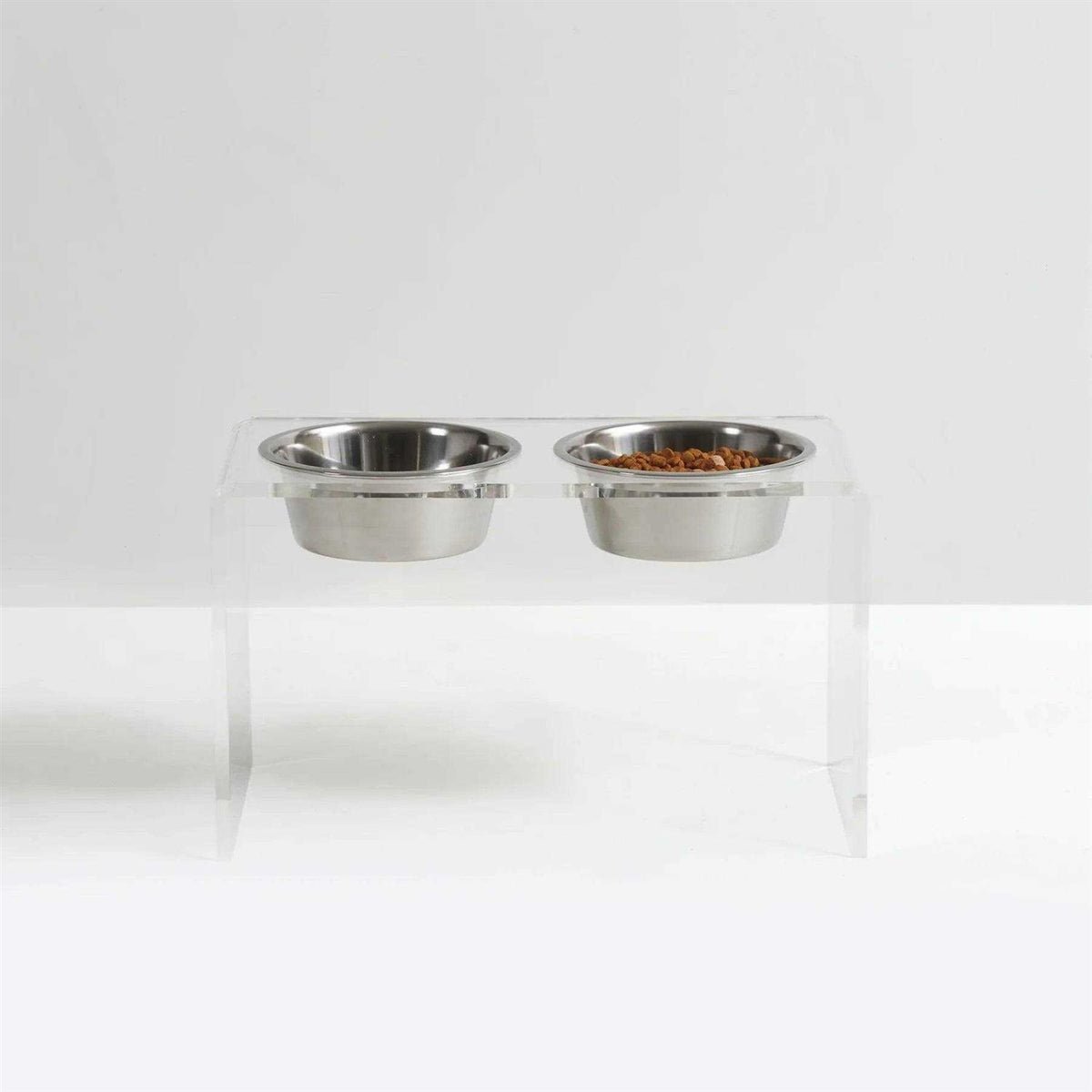 Clear Double Bowl Pet Feeder A388057