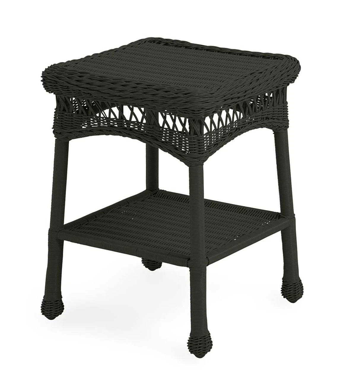 Black Wicker End Table O683248