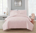 Pink Crochet Stripe 4-Piece Microfiber Comforter Set A2287
