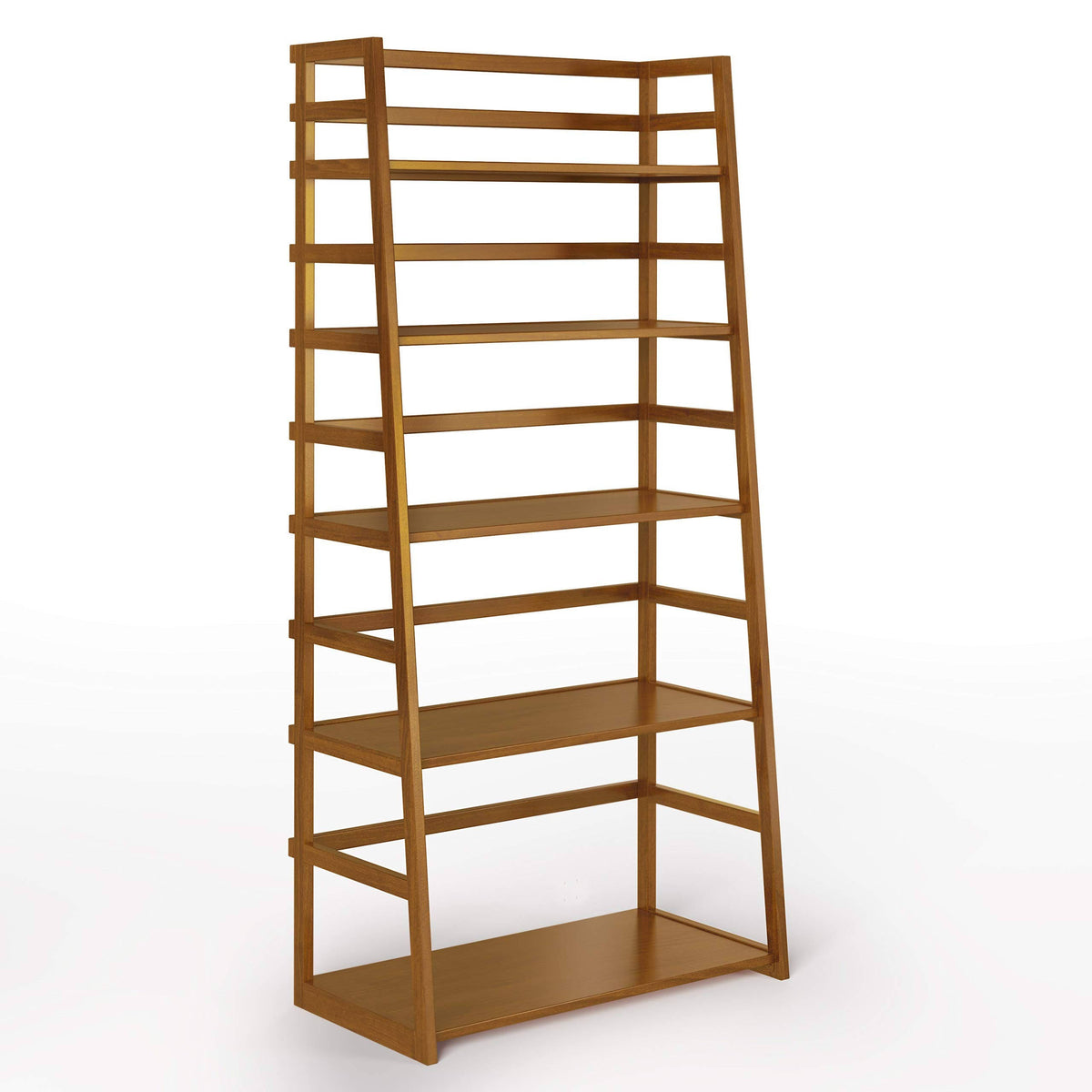 Light Golden Brown Ladder Shelf Bookcase N704