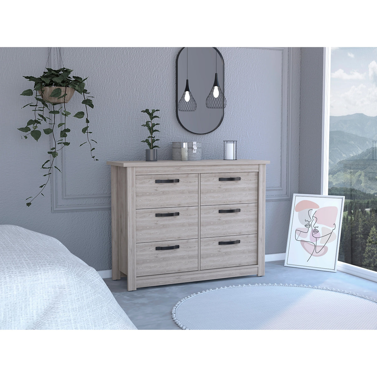 Light Gray 6-Drawer Dresser Z32168