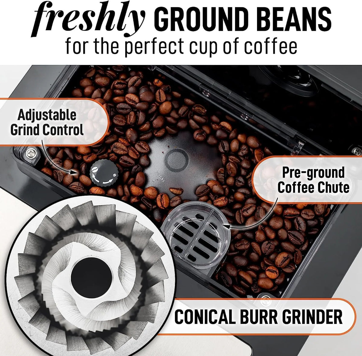 Automatic Espresso Machine with Grinder and Milk Frother Q23397
