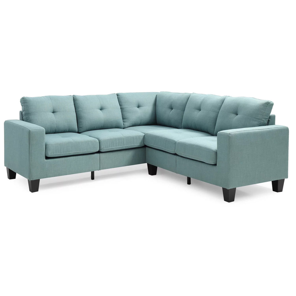 Teal Twill Fabric Sectional Z358