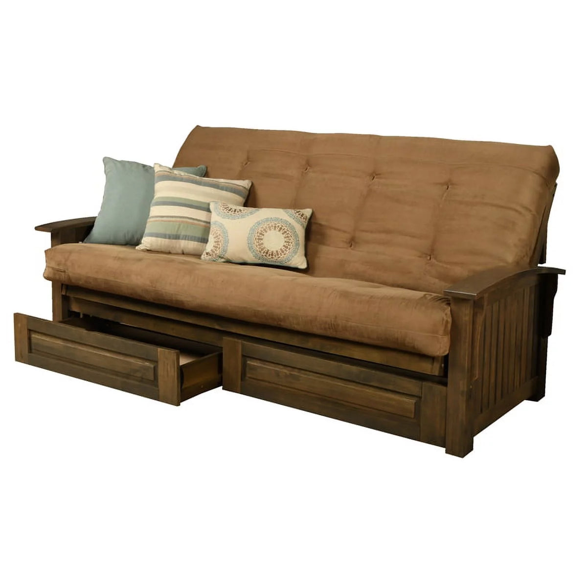 Queen-size Wood Storage Futon M914189