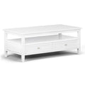 White 48 inch Solid Wood Coffee Table V649