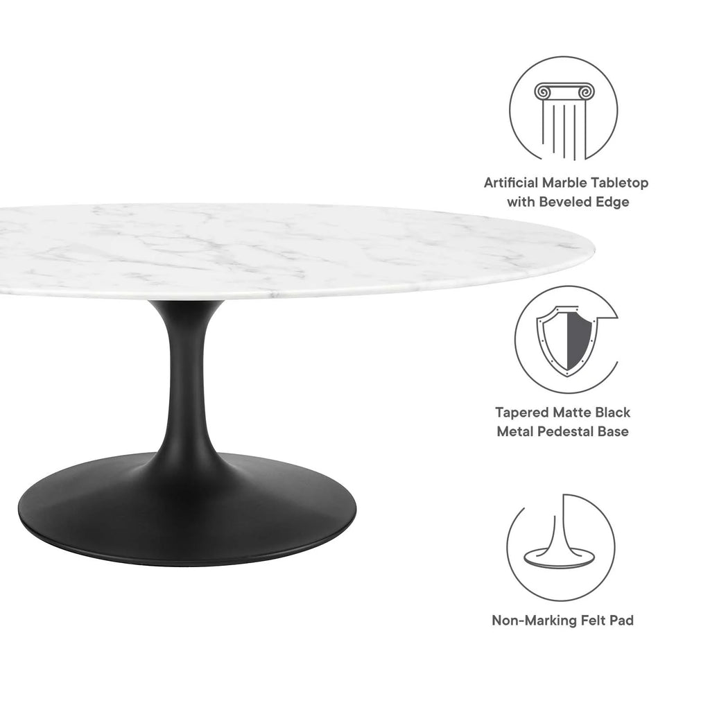 Oval Artificial Marble Coffee Table F53481