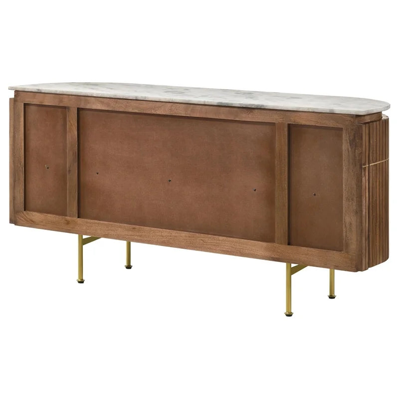 White and Natural Marble Top 4-door Dining Sideboard U759