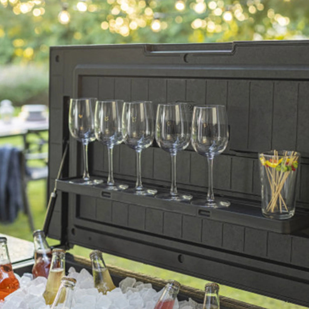 Gray Insulated Beverage Cooler Bar Cart L876