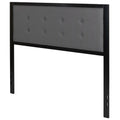 Dark Grey Fabric Tufted Full Size Metal Headboard X780726