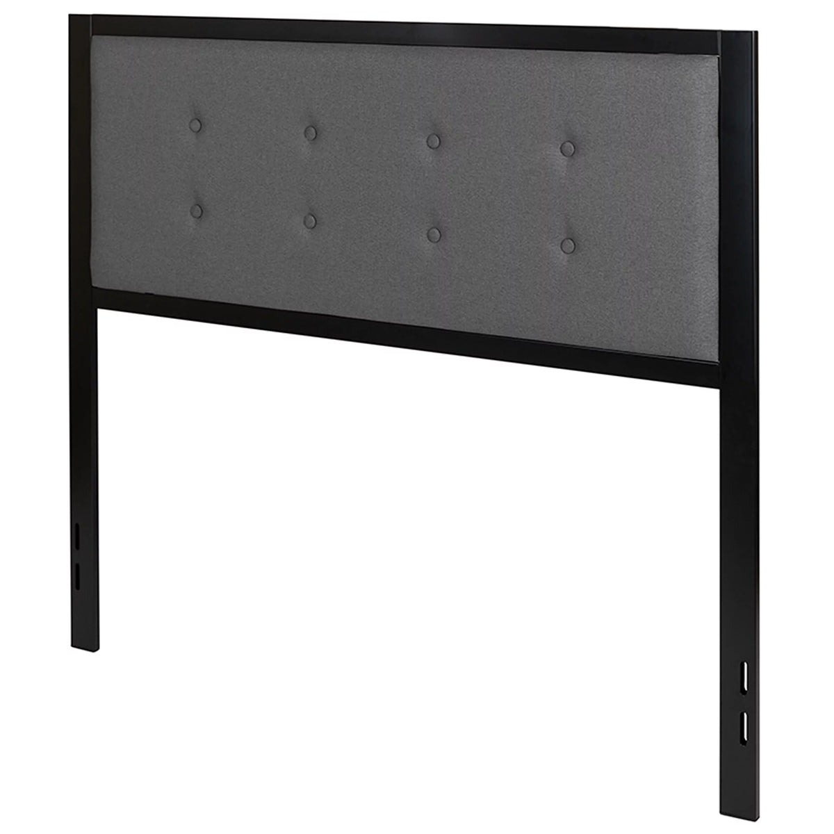 Dark Grey Fabric Tufted Full Size Metal Headboard X780726