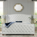 Tufted Wingback King Bed Bright White F8686