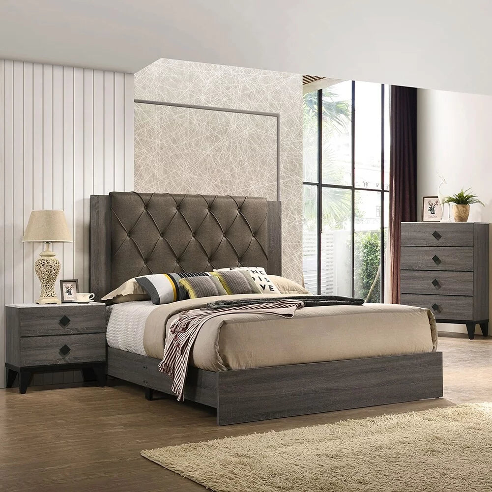 Queen Size Button Tufted Upholstered Bed G8895