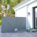Collapsible Terrace Side Awning Grey 300x150 cm G9167