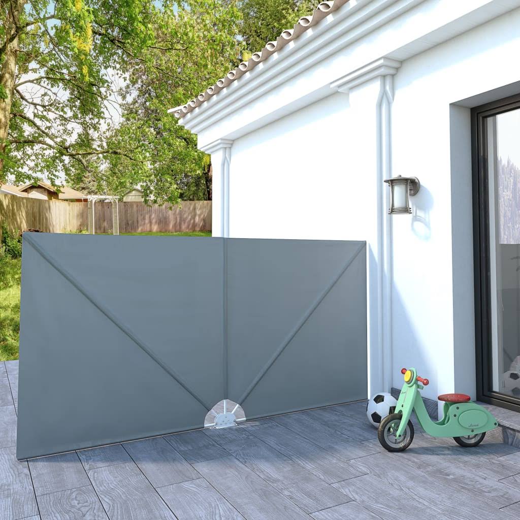 Collapsible Terrace Side Awning Grey 300x150 cm G9167