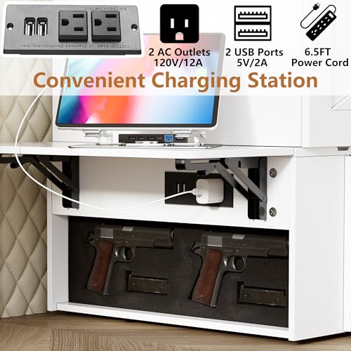 Queen Murphy Bed with Storage and Charging Station B6893