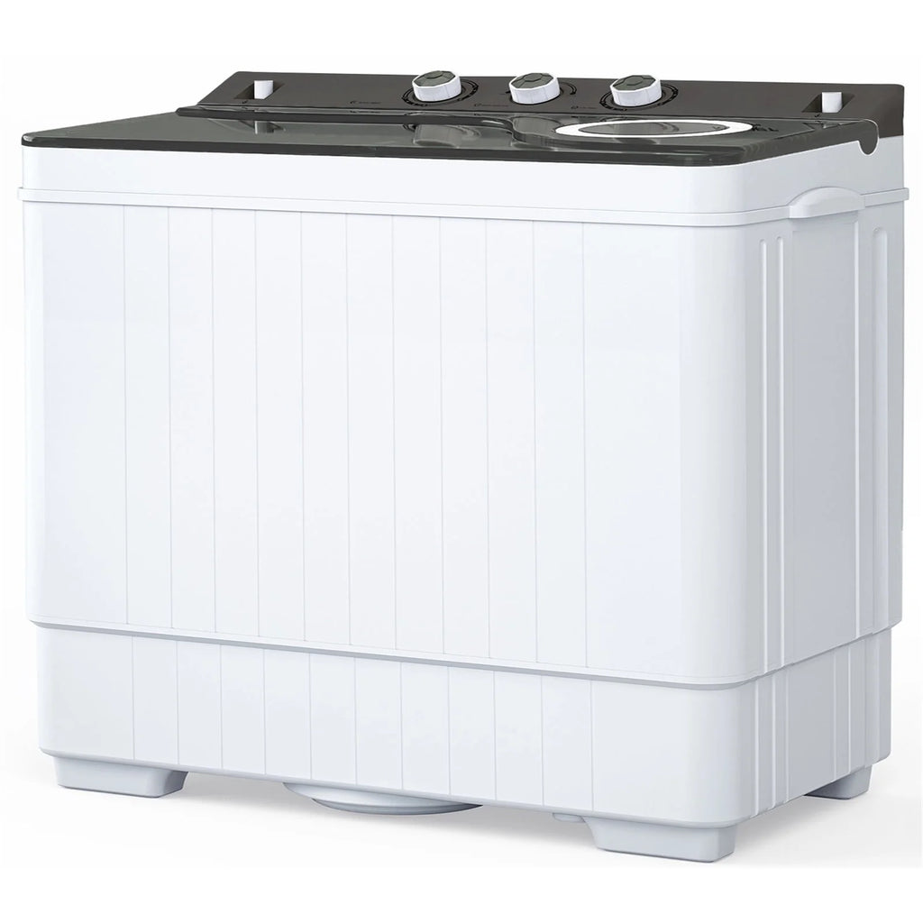 Portable 26Lbs Twin Tub Washing Machine with Gravity Drain Pump B497952