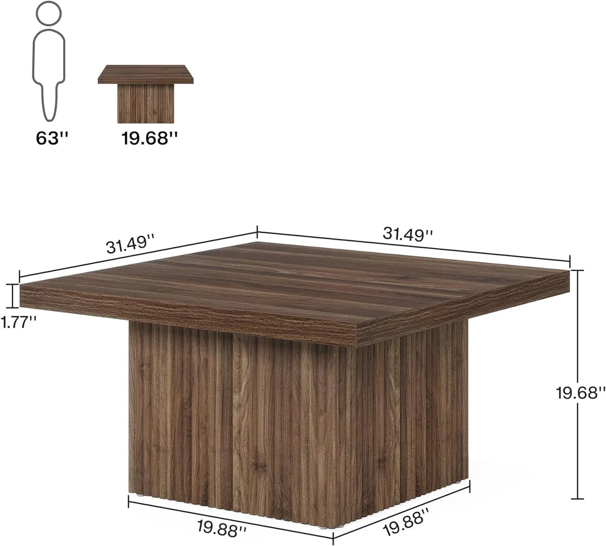 31.5" Square Mid-Century Coffee Table X919738