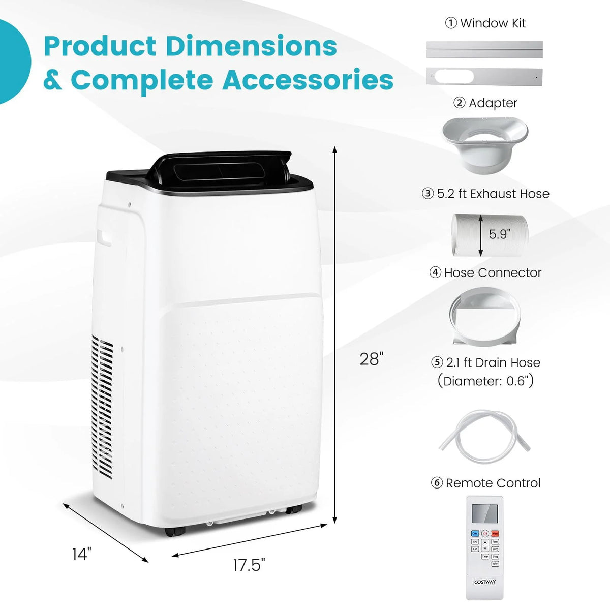 13000 BTU Smart Portable Air Conditioner & Heater R1459
