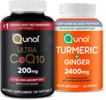 CoQ10 200mg Softgels 60 Count and Turmeric Curcumin 2400mg 105 Count V486013