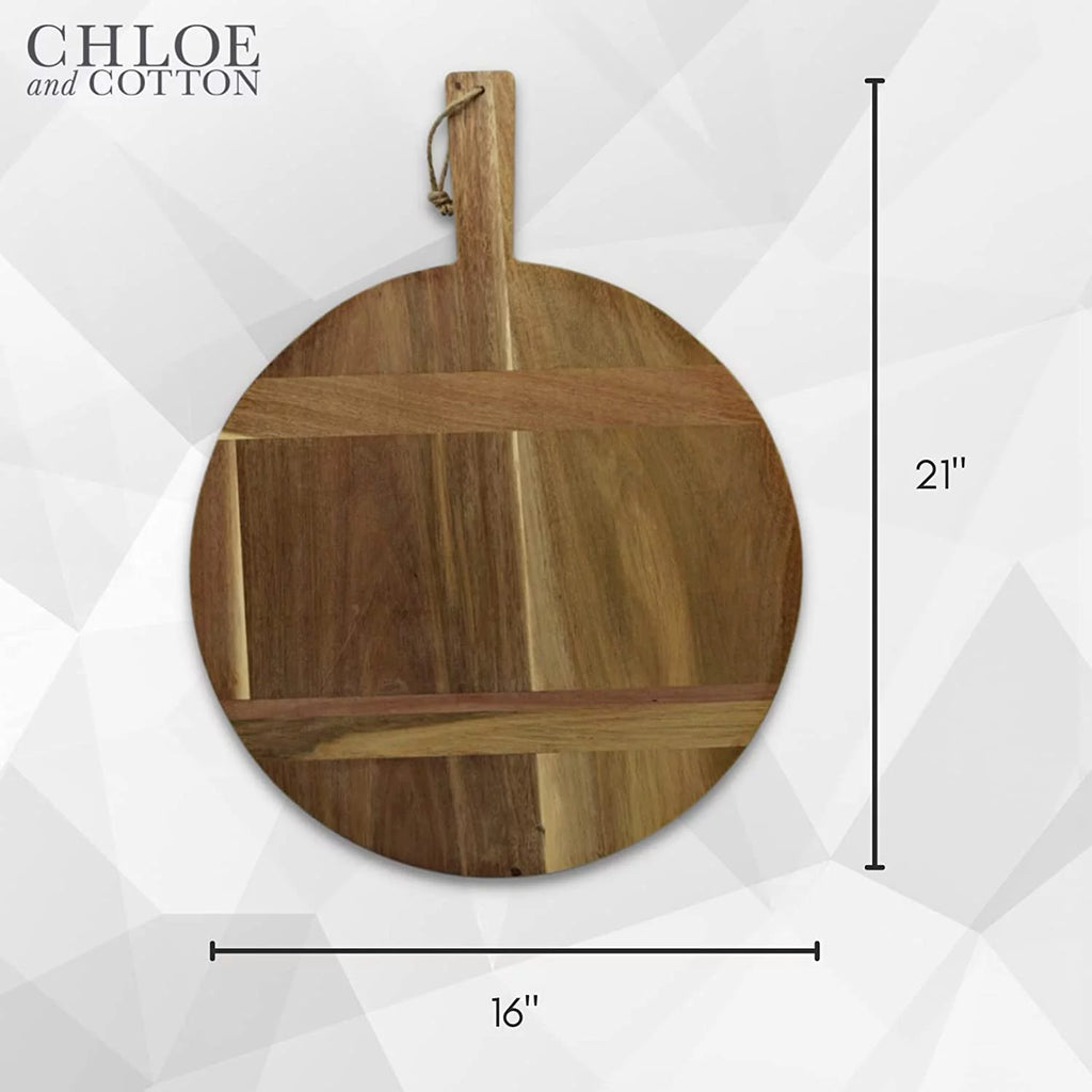 Large Round Acacia Wood Bread Board 16" Diameter Q147
