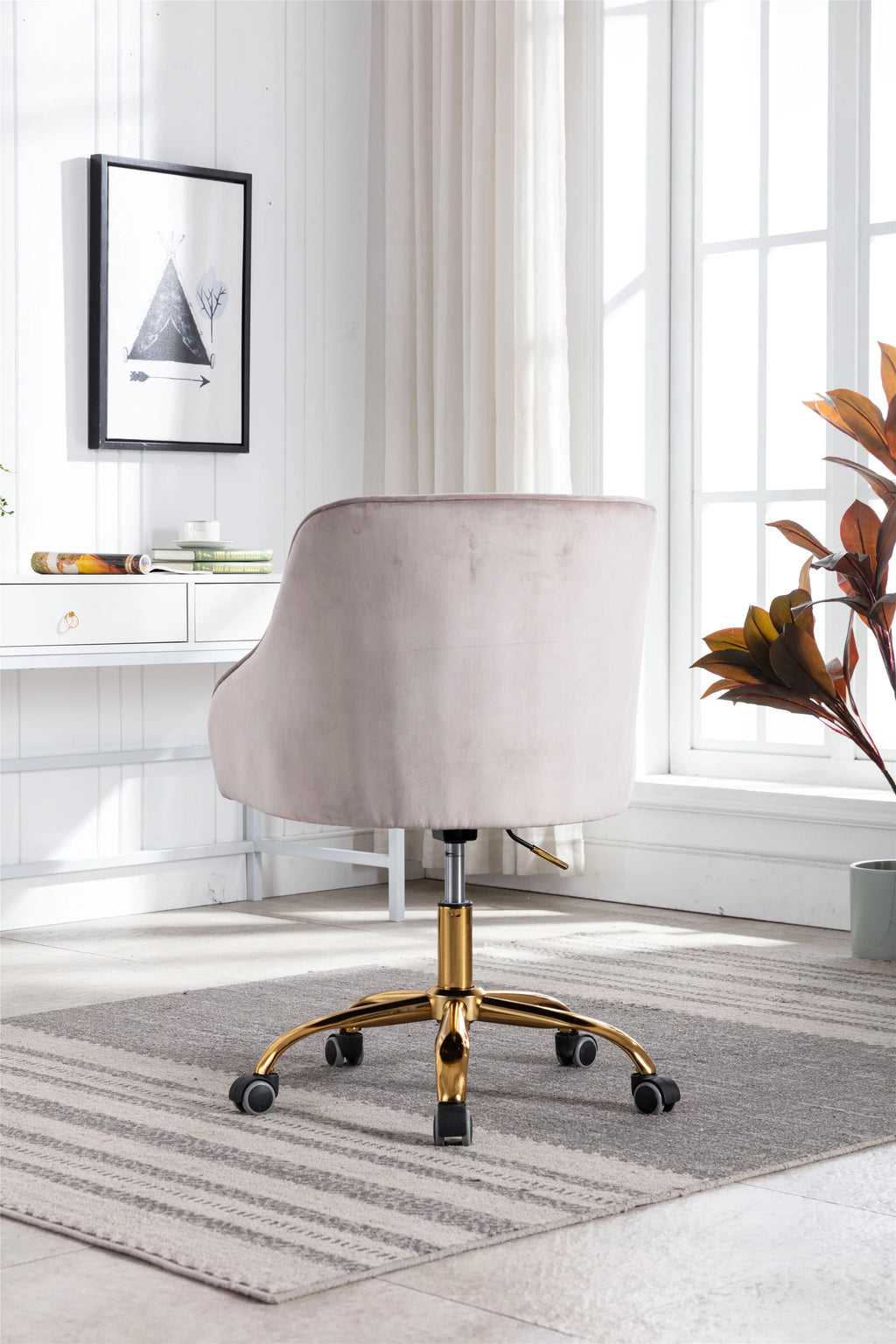 Gray Ergonomic Swivel Chair with Armrests A704728