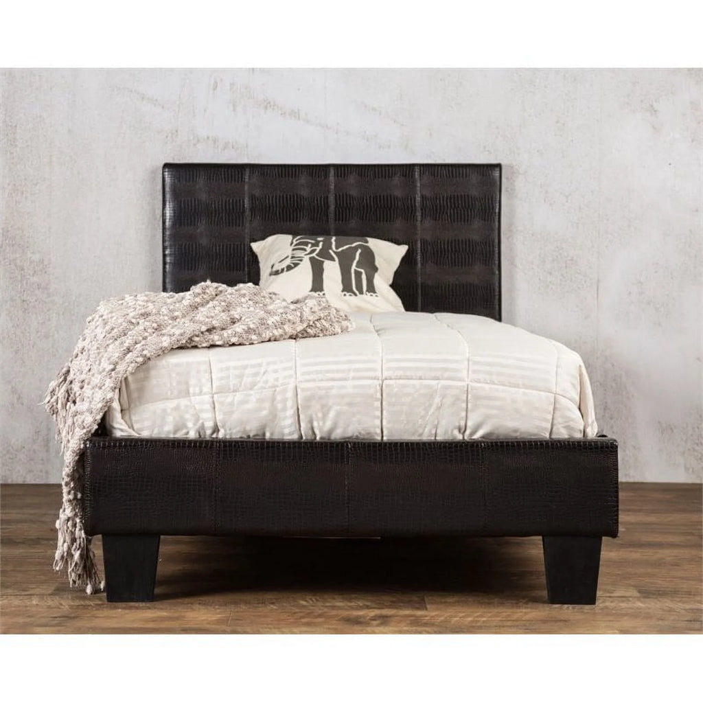 Faux Leather Queen Platform Bed W7781